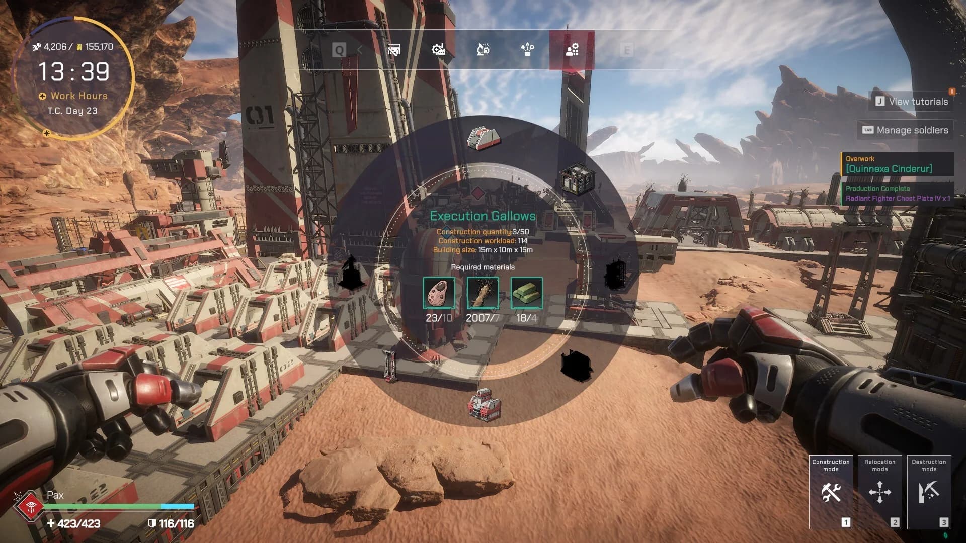Pax Autocratica colony transport interaction with citizens and resource controls visible